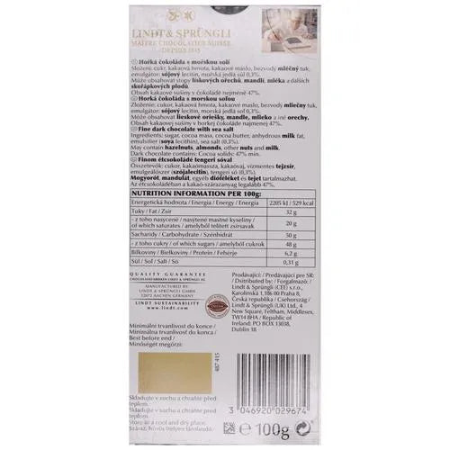 Lindt Excellence A Touch of Sea Salt Dark 100g Mrp 400