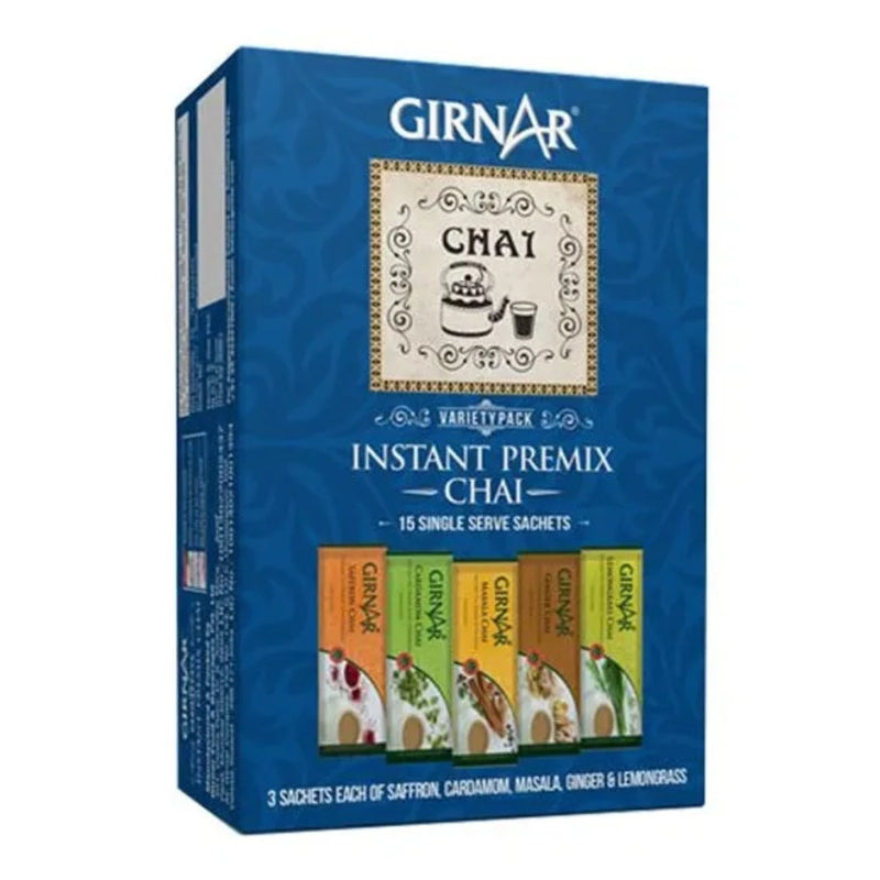 Girnar Instant Tea Premix Variety Pack 15 Sachets - Box