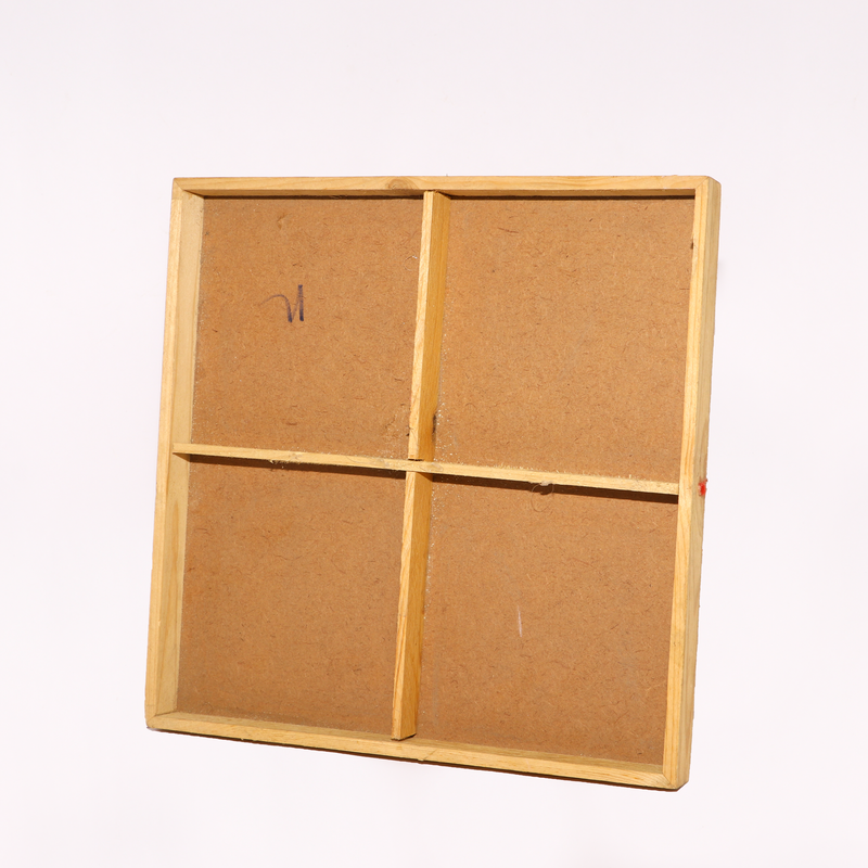 Square Four Partition Hardwood Basic Tray