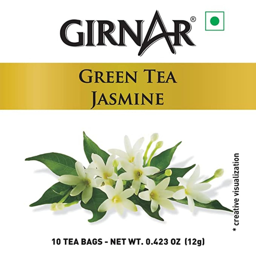 Girnar Green Tea Jasmine 10 Tea Bags - Box