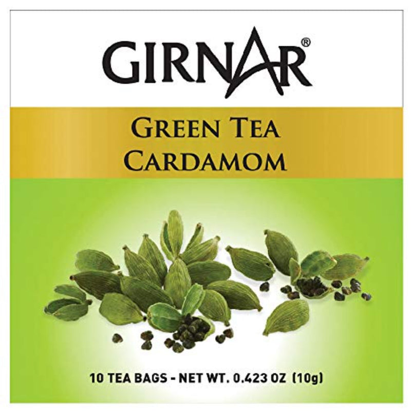 Girnar Green Tea Cardamom 10 Tea Bags - Box