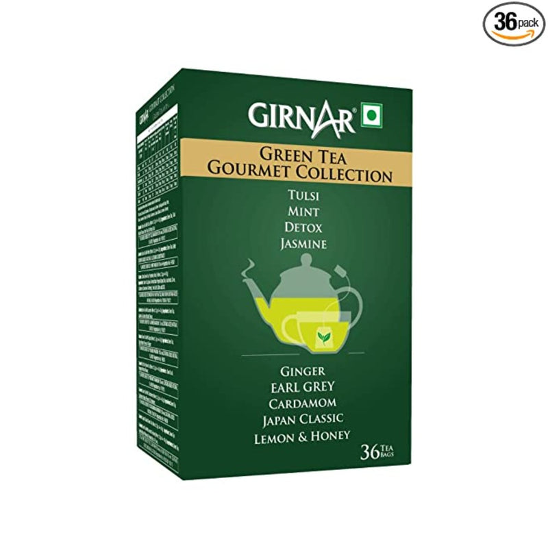 Girnar Green Tea Gourmet Collection 36 Tea Bags - Box