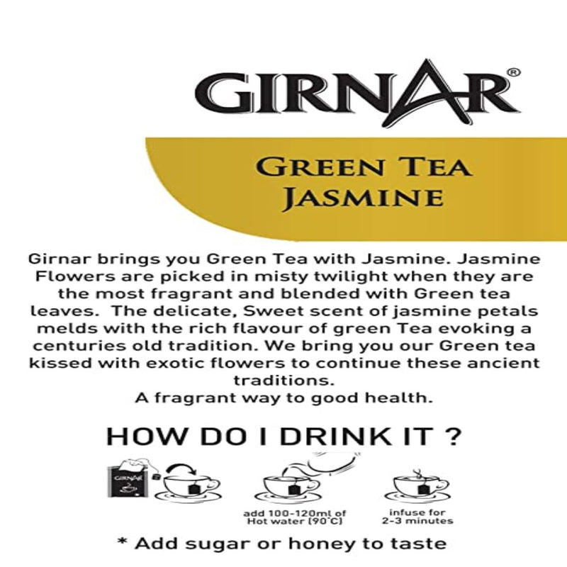 Girnar Green Tea Jasmine 10 Tea Bags - Box