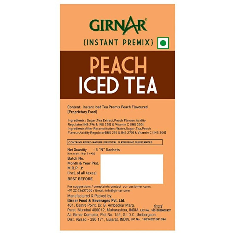 Girnar Instant Premix Iced Tea Peach 5 Sachets - Box