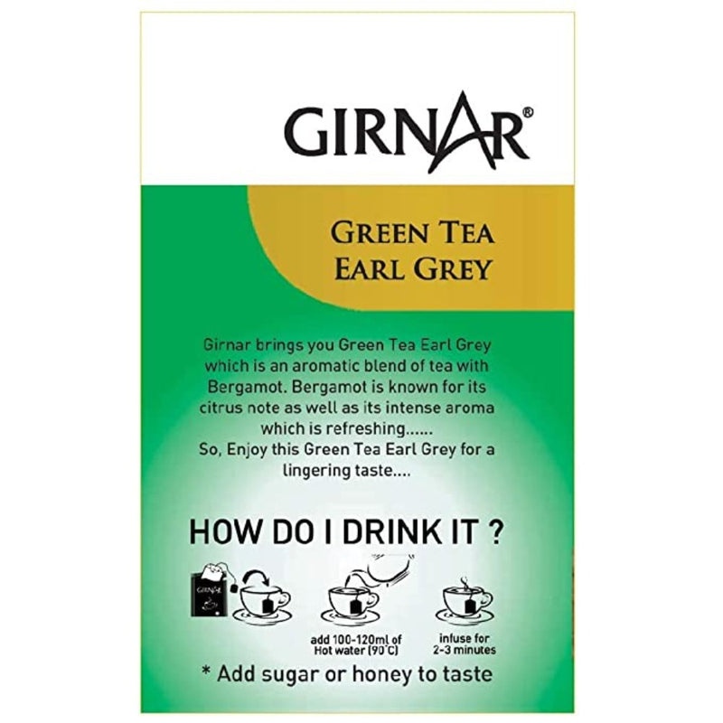 Girnar Green Tea Earl Grey 10 Tea Bags - Box