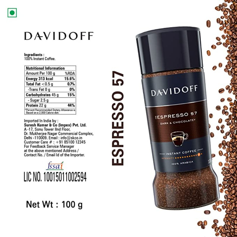 Davidoff Espresso 57 Intense 100g - Glass Bottle Mrp 550