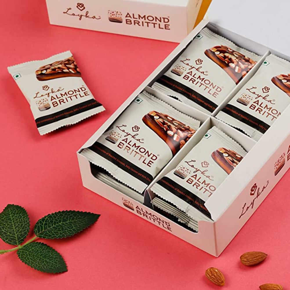 Loyka Almond Brittle Handmade English Toffee 200g (12 Pc) - Box