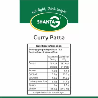 Shanta G Curry Patta Khakhra Wheat Crisps (35gX8) - Ladi