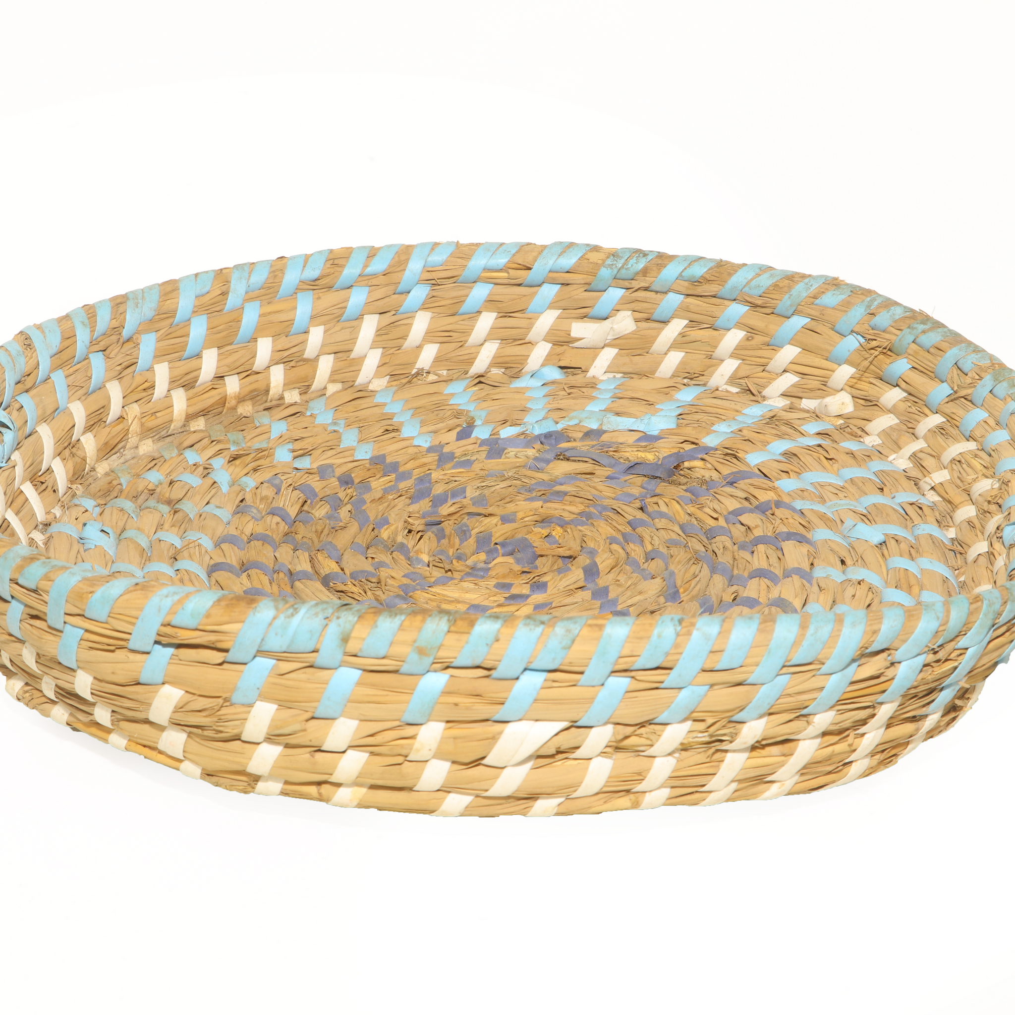Eco-Friendly Handcrafted Grass Basket with Decorative Weave