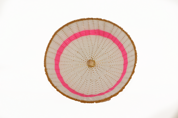 Handwoven White & Pink Decorative Basket