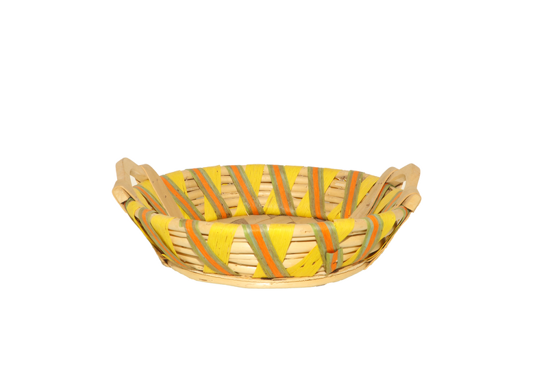 Round Bamboo Basket with Handle