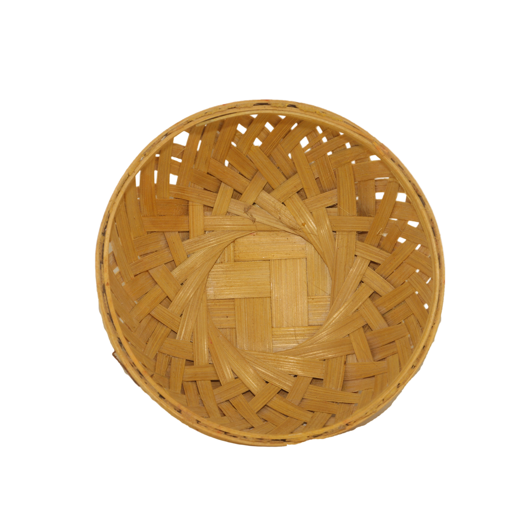 Handcrafted Round Mini Bamboo Basket
