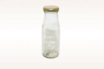 Round Milk Glass Bottle with Golden Lid 43mm 200ml