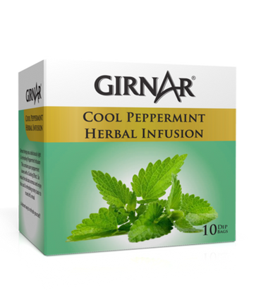 Girnar Green Tea Cool Peppermint Herbal Infusion 10 Tea Bags - Box