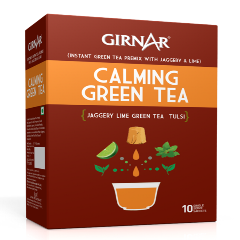 Girnar Instant Premix Calming Green Tea 10 Sachets - Box