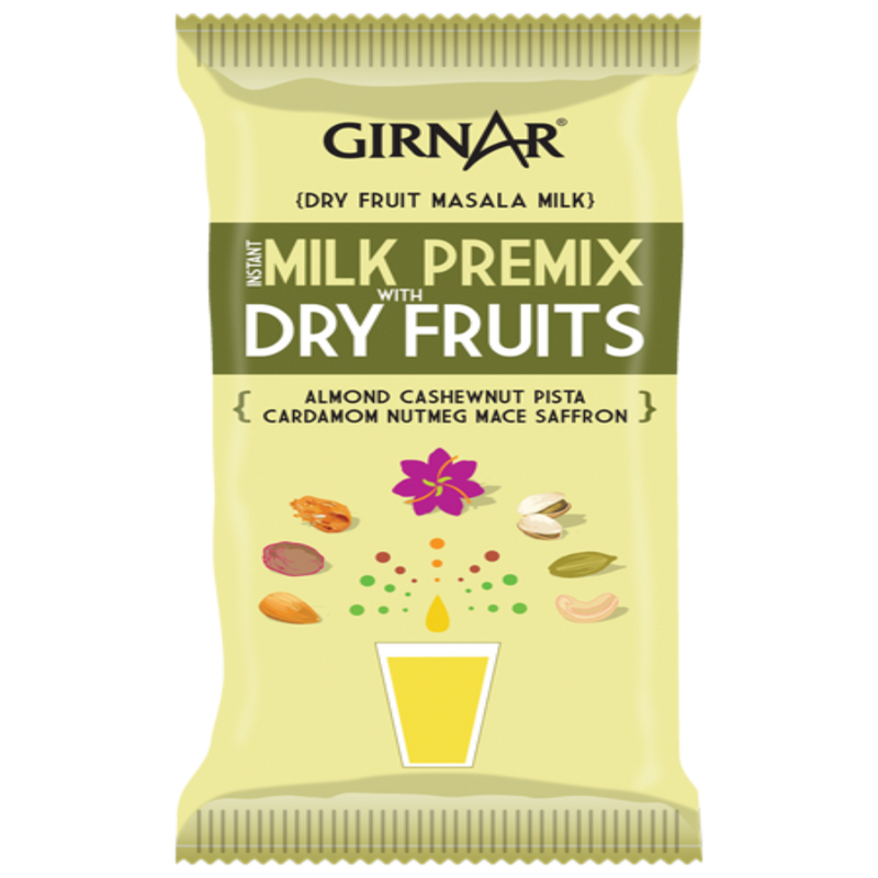 Girnar Instant Premix Milk With Dry Fruits 5 Sachets - Box