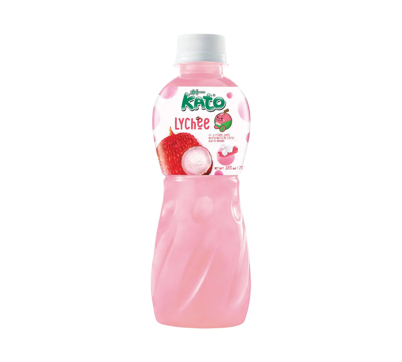 Kato Lychee Juice With Nata De Coco 320ml - PET Bottle
