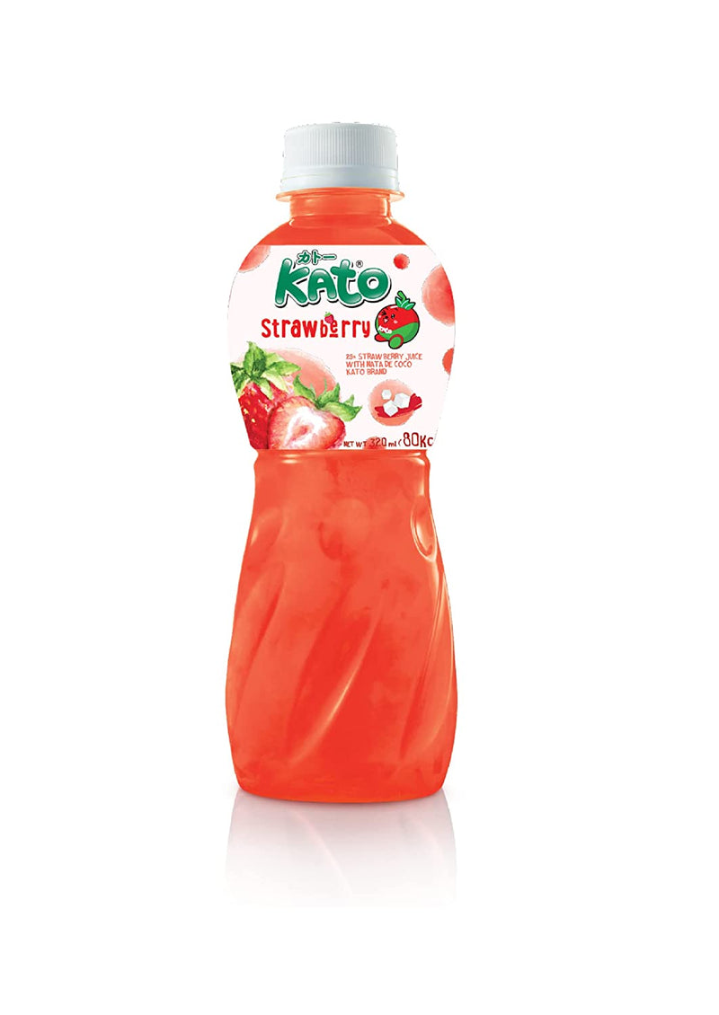 Kato Strawberry Juice With Nata De Coco 320ml - PET Bottle