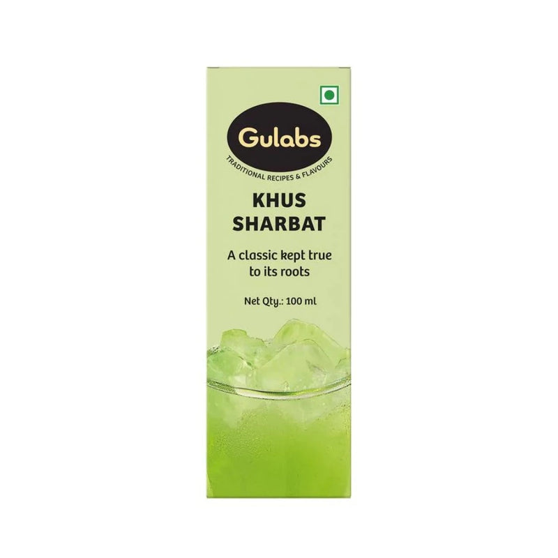 Gulabs Khus Sharbat (Syrup) 100ml - Glass Bottle