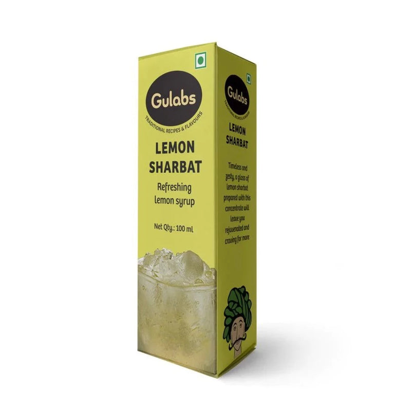 Gulabs Lemon Sharbat (Syrup) 100ml - Glass Bottle