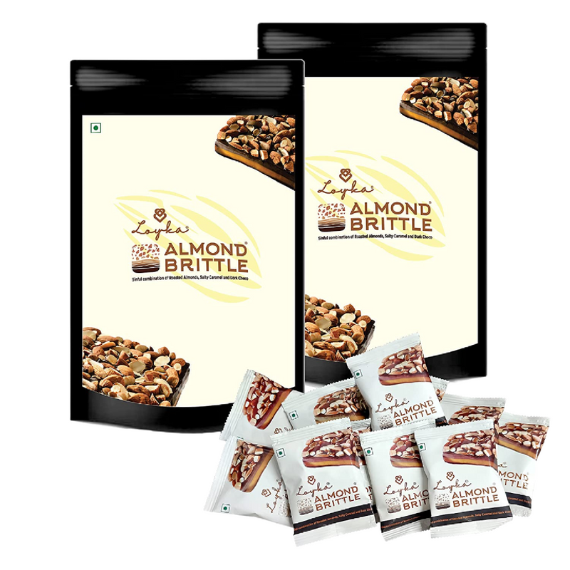Loyka Almond Brittle Handmade English Toffee 200g (12 Pc) - Box
