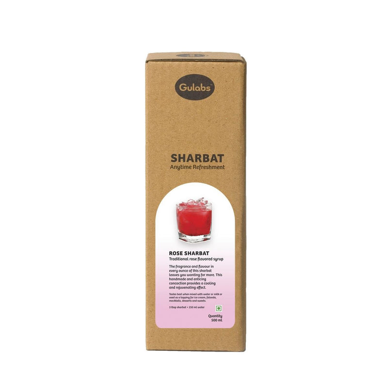 Gulabs Rose Sharbat (Syrup) 500ml - Glass Bottle