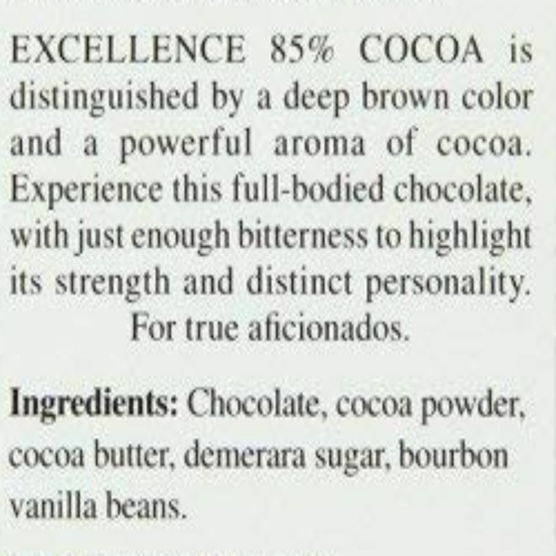 Lindt Excellence 85% Cocoa Rich Dark 100g Mrp 400