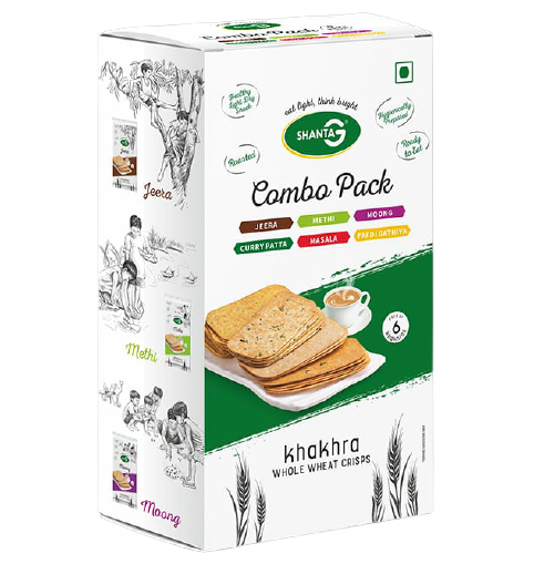 Shanta G Travel Pack Khakhra Whole Wheat Crisps 210g