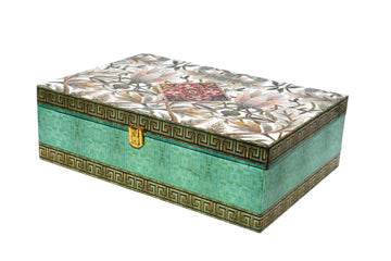 Mosaic Pattern Gift Box with Twin Glasses And 12 Cavity Box