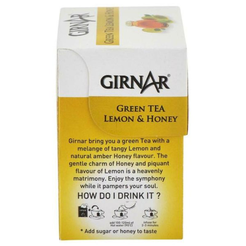 Girnar Green Tea Lemon & Honey 10 Tea Bags - Box