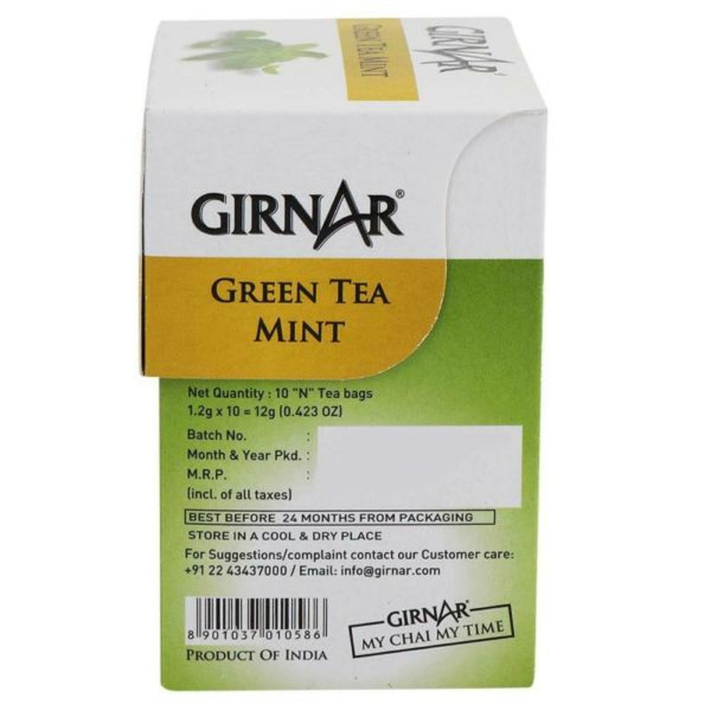 Girnar Green Tea Mint 10 Tea Bags - Box