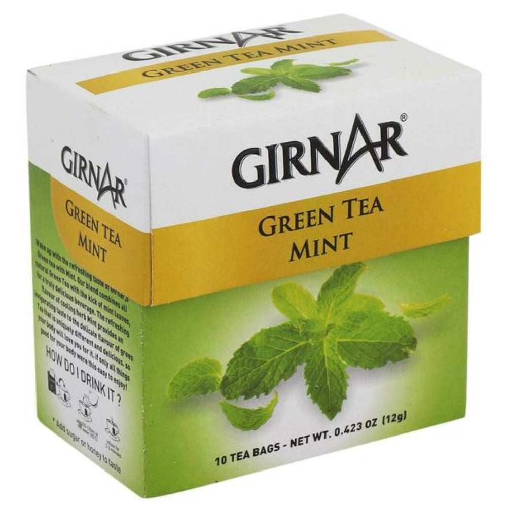 Girnar Green Tea Mint 10 Tea Bags - Box