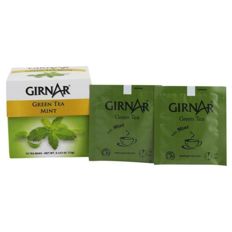 Girnar Green Tea Mint 10 Tea Bags - Box