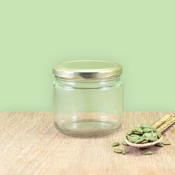 Round Glass Jar Salsa with Metal Lug Cap