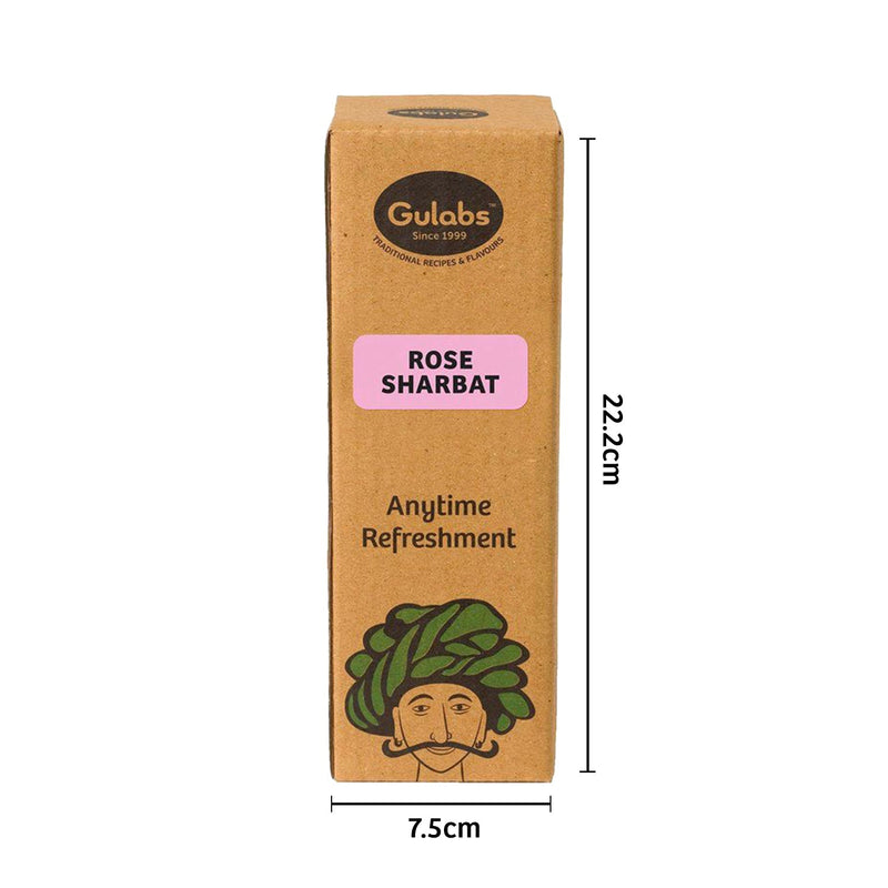 Gulabs Rose Sharbat (Syrup) 500ml - Glass Bottle