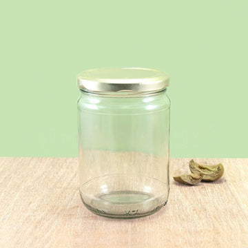 Round Maple Glass Jar with Metal Lug Cap 83mm 580ml