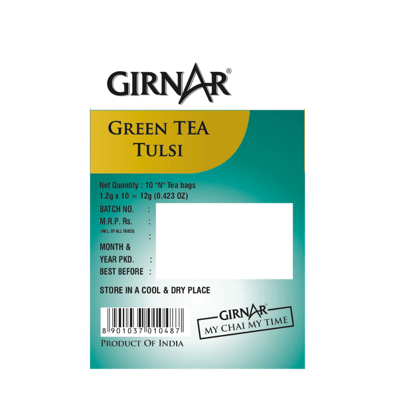 Girnar Green Tea Tulsi 10 Tea Bags - Box